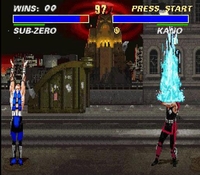 une photo d'Ã©cran de Mortal Kombat 3 sur Nintendo Super Nes